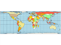 Map cylindrical equal area projection