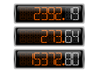 Gauge numeric display fourteen Segment