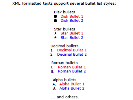 Chart labels bullets