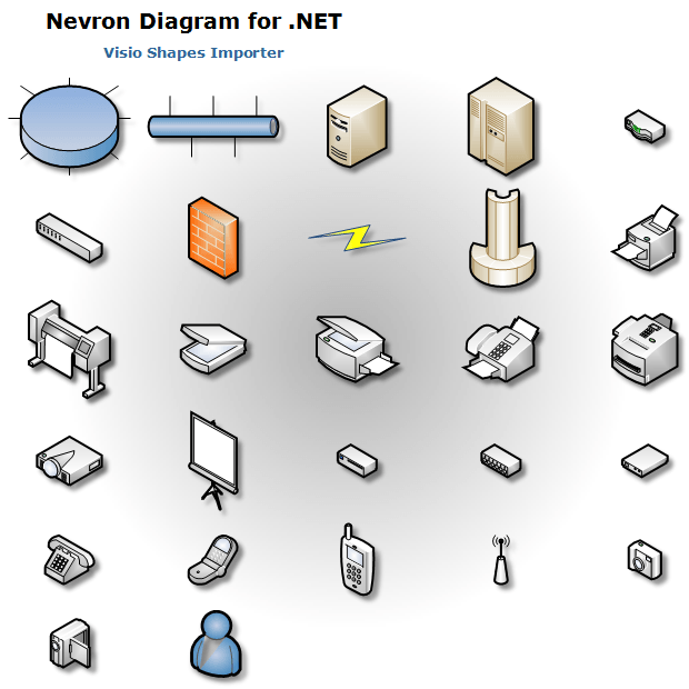 Nevron diagram visio shapes networks and peripherals