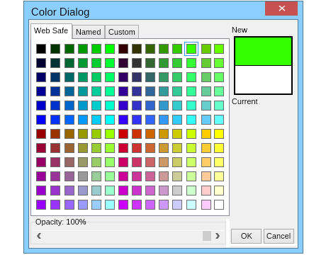 Color dialog web safe