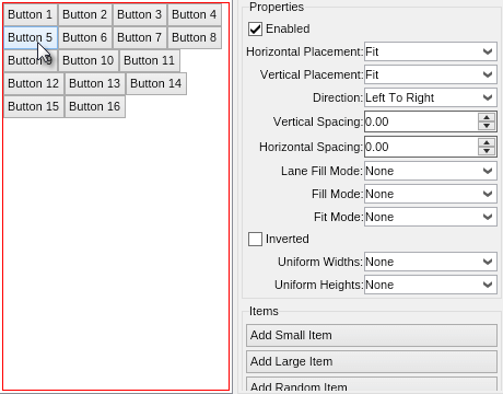 Wrap flow layout panel