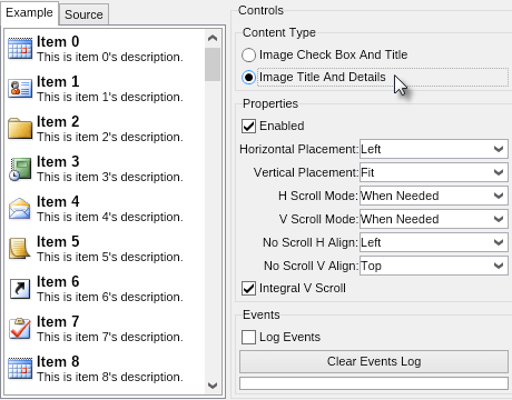 Mixed content list box image and details